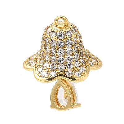 Rack Plating Brass Pave Cubic Zirconia Pendants KK-R150-02G-1