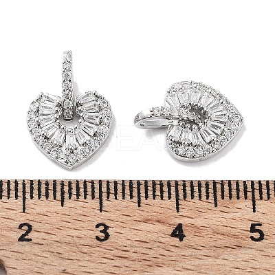Brass Micro Pave Clear Cubic Zirconia Charms KK-F871-24P-1