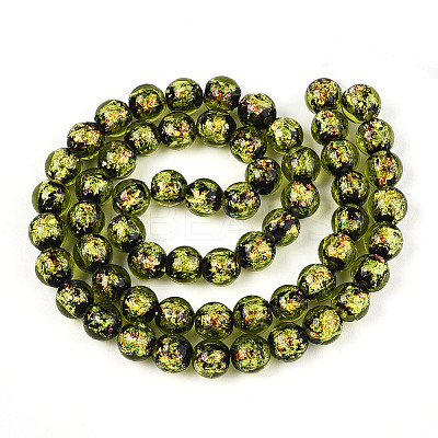Handmade Foil Glass Beads Strands FOIL-N029-05D-1