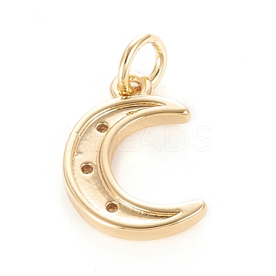 Brass Micro Pave Clear Cubic Zirconia Pendants KK-O126-22G-1