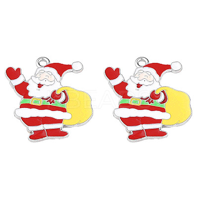 Rack Plating Alloy Enamel Pendants LS-ENAM-N060-04P-1