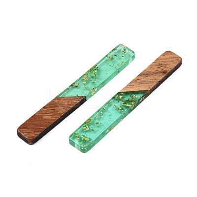Transparent Resin & Walnut Wood Big Pendants RESI-N025-034-A02-1