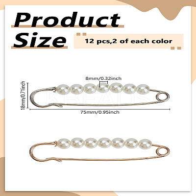 12Pcs 2 Colors Iron Kilt Pins JEWB-LP0002-02-1
