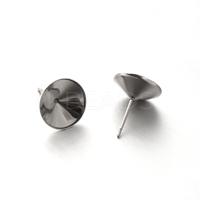 Non-Tarnish 304 Stainless Steel Stud Earring Settings for Pointed Back Xilion Rivoli Rhinestone STAS-E088-16-1