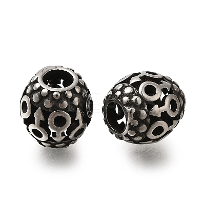 304 Stainless Steel European Beads STAS-D191-09B-AS-1