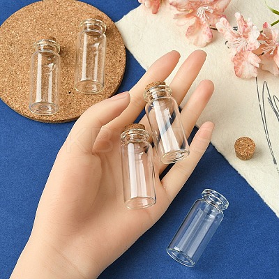 100Pcs 2 Styles Glass Cork Bead Containers CON-YW0001-61-1