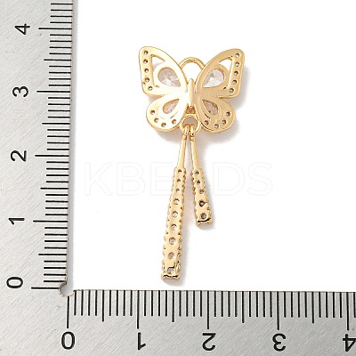 Brass Micro Pave Clear Cubic Zirconia Studs Pendants KK-K378-03G-1