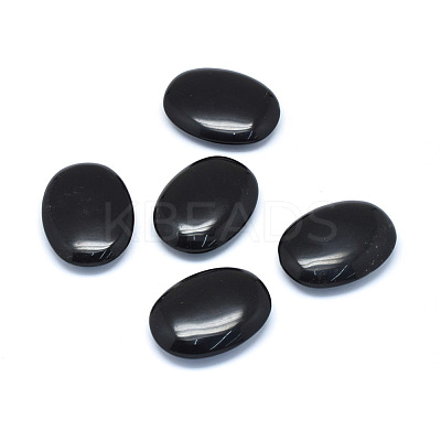 Natural Obsidian Oval Palm Stone G-P415-53-1