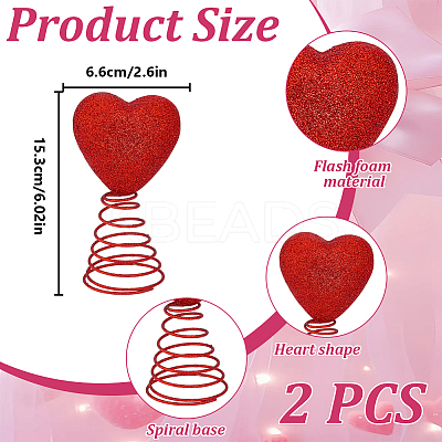 Christmas Themed PVC Treetop Heart Ornament with Spring AJEW-WH0070-63-1