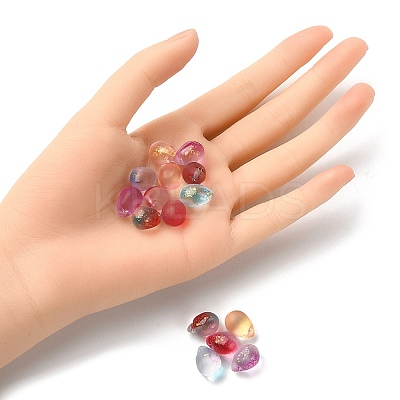 20Pcs 5 Colors Two Tone Transparent Spray Painted Glass Charms GLAA-YW0001-92-1