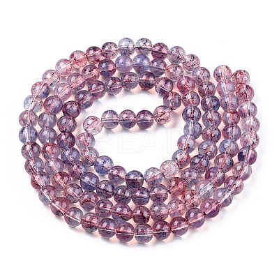 Baking Paint Glass Beads Strands DGLA-Q023-8mm-DB69-01-1