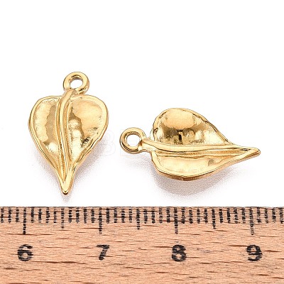 304 Stainless Steel Leaf Pendants STAS-T067-50G-1