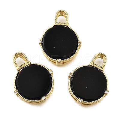 Brass Micro Pave Cubic Zirconia Pendants KK-S523-16G-B-1