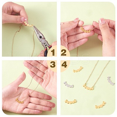 20Pcs 2 Colors 304 Stainless Steel Connector Charms STAS-SZ0003-12-1