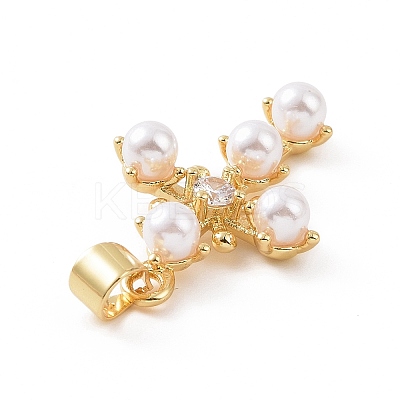 Brass Micro Pave Cubic Zirconia Pendants KK-G460-05G-1