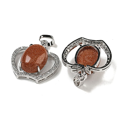 Synthetic Goldstone with Clear Cubic Zirconia Pendants G-G133-03P-25-1