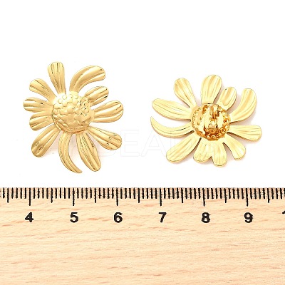 304 Stainless Steel Flower Stud Earrings EJEW-P312-03A-G-1