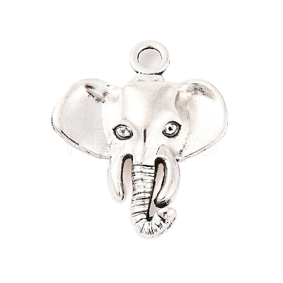 Tibetan Style Alloy Elephant Pendants X-TIBEP-1478-AS-LF-1