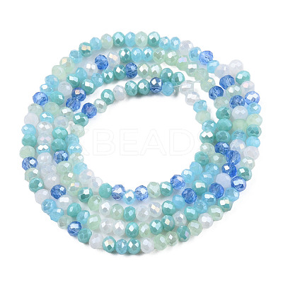 Electroplate Glass Beads Strands X-EGLA-T020-12F-1