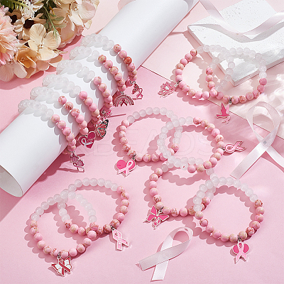 14Pcs Glass Beads Stretch Bracelets for Women BJEW-PH01886-1