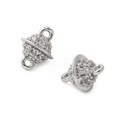 Brass Micro Pave Cubic Zirconia Connector Charms KK-U056-36P-1