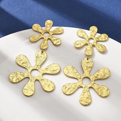 304 Stainless Steel Dangle Stud Earrings for Women EJEW-K268-12D-G-1