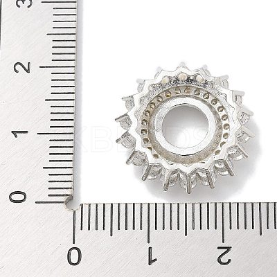Rack Plating Brass Micro Pave Clear Cubic Zirconia Cabochon Connector Setttings KK-L224-027P-01-1