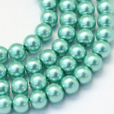 Baking Paint Glass Pearl Round Bead Strands HY-Q003-10mm-32-1