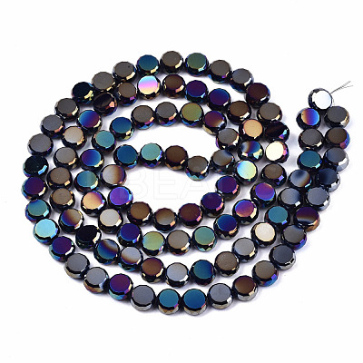 Electroplate Opaque Solid Color Glass Beads Strands EGLA-T020-07-1