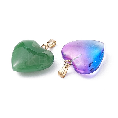 10Pcs 8 Style Spray Painted Glass Pendants GLAA-YW0003-23-1