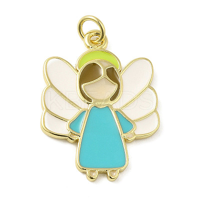 Rack Plating Brass Enamel Pendants KK-Q784-31G-1