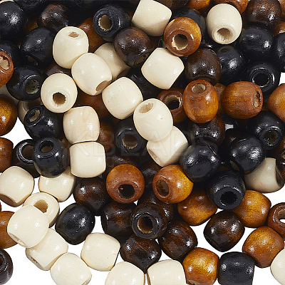 200Pcs 4 Colors Dyed Natural Maple Wood Beads WOOD-PA0001-02-1