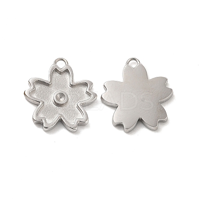 Non-Tarnish 304 Stainless Steel Pendant Rhinestone Settings STAS-F284-24P-1