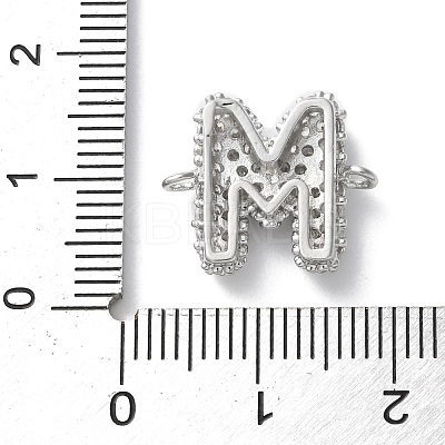 Brass Micro Pave Cubic Zirconia Letter Links KK-I717-04M-P-1