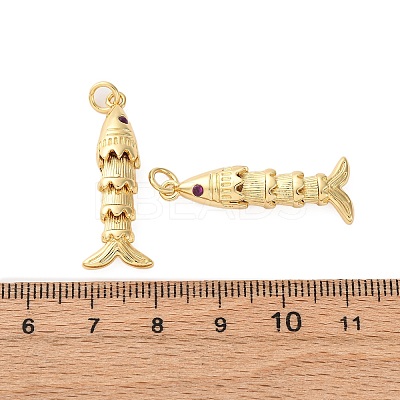 Rack Plating Brass Micro Pave Cubic Zirconia Pendants KK-M309-38E-G-1