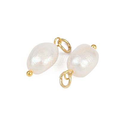 Grade B Natural Cultured Freshwater Pearl Charms X-PALLOY-JF01497-01-1