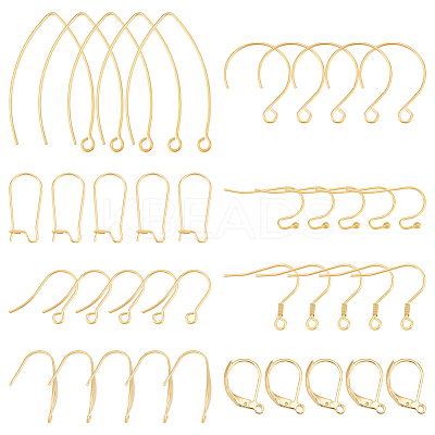 48Pcs 8 Style 304 Stainless Steel Earring Hooks STAS-UN0022-81-1