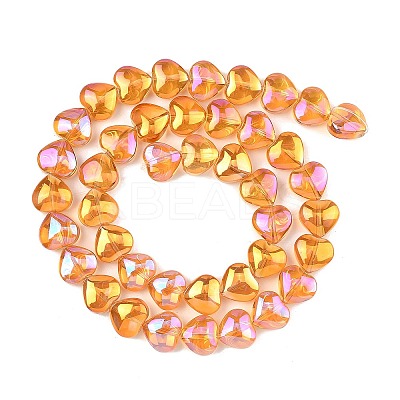 Electroplated Transparent Glass Beads Strand EGLA-A045-01-AB01-1