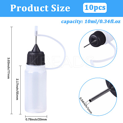 10Pcs Polyethylene(PE) Needle Applicator Tip Bottles TOOL-GF0003-52B-1