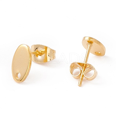 201 Stainless Steel Stud Earring Findings with Hole EJEW-A071-01C-G-1