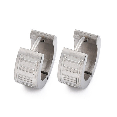 304 Stainless Steel Polishing effect Hoop Earrings EJEW-M001-16P-1