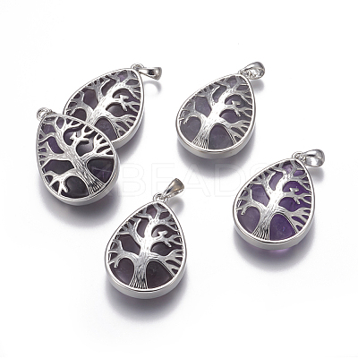 Natural Amethyst Pendants G-XCP0001-42-1