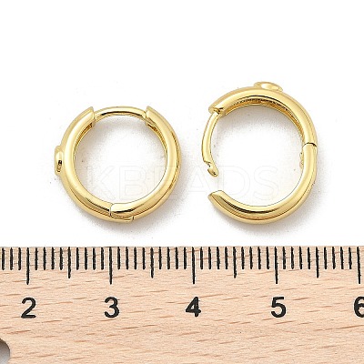 Flat Round Brass Micro Pave Clear Cubic Zirconia Hoop Earrings EJEW-D311-100G-1
