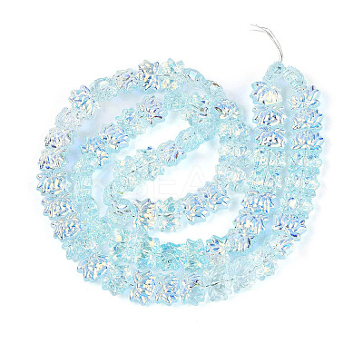 Baking Paint Electroplate Transparent Glass Beads Strands EGLA-N020-04F-1