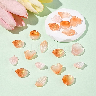 120Pcs 6 Styles Spray Painted Glass Pendants GLAA-FS0002-20-1