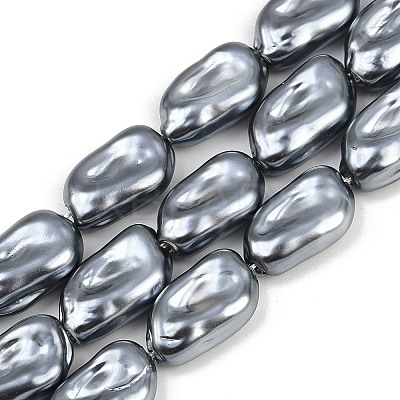 Electroplated Glass Beads Strands GLAA-H039-04C-1