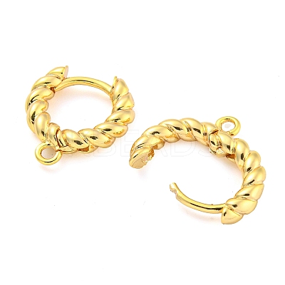 Brass Hoop Earring Findings with Latch Back Closure KK-M286-20G-1