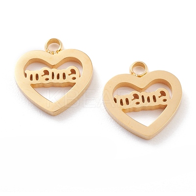 Ion Plating(IP) 304 Stainless Steel Charms STAS-Y002-03G-1