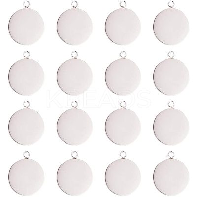 304 Stainless Steel Pendant Cabochon Settings STAS-NB0001-03P-1