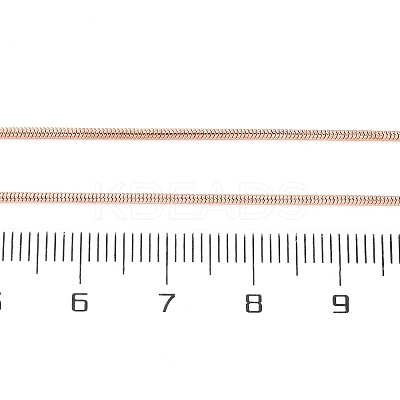 Brass Round Snake Chain Necklaces for Women NJEW-D302-15RG-1